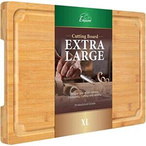 Extra Large Bamboo Cutting Board With Juice Groove Heavy Duty 17 Inch